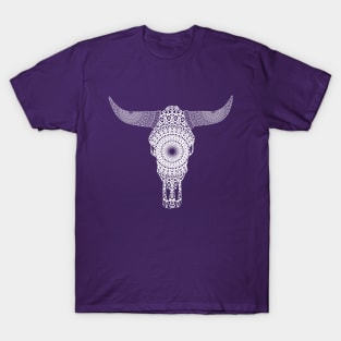 Mandala Longhorn Skull T-Shirt